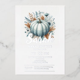 Herfst Pumpkin Baby shower Folie Uitnodiging