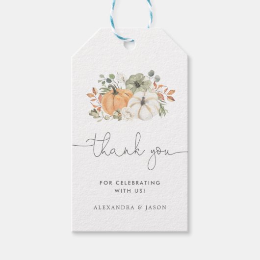 Herfst Pumpkin Baby shower Hartelijk dank Cadeaulabel (Voorkant)