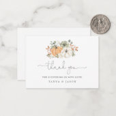 Herfst Pumpkin Baby shower Hartelijk dank Notitiekaartje (Voorkant / Achterkant in situ)