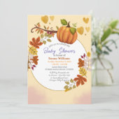 Herfst Pumpkin Baby shower Kaart (Staand voorkant)