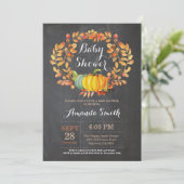 Herfst Pumpkin-Baby shower Kaart (Staand voorkant)