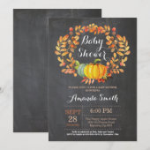 Herfst Pumpkin-Baby shower Kaart (Voorkant / Achterkant)