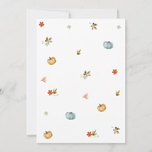 Herfst Pumpkin-Baby shower Kaart (Achterkant)