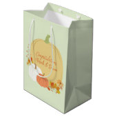 Herfst Pumpkin Baby shower Medium Cadeauzakje (Achterkant Gekanteld)