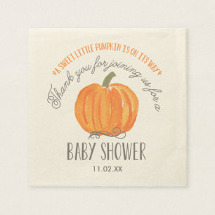 Herfst Pumpkin   Baby shower Napkin Servetten
