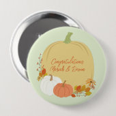 Herfst Pumpkin Baby shower Ronde Button 4,0 Cm (Voorkant /achterkant)