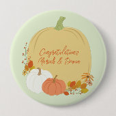 Herfst Pumpkin Baby shower Ronde Button 4,0 Cm (Voorkant)