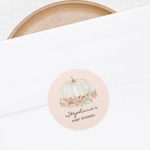 Herfst Pumpkin Baby shower Ronde Sticker