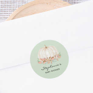 Herfst Pumpkin Baby shower Ronde Sticker