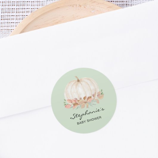 Herfst Pumpkin Baby shower Ronde Sticker