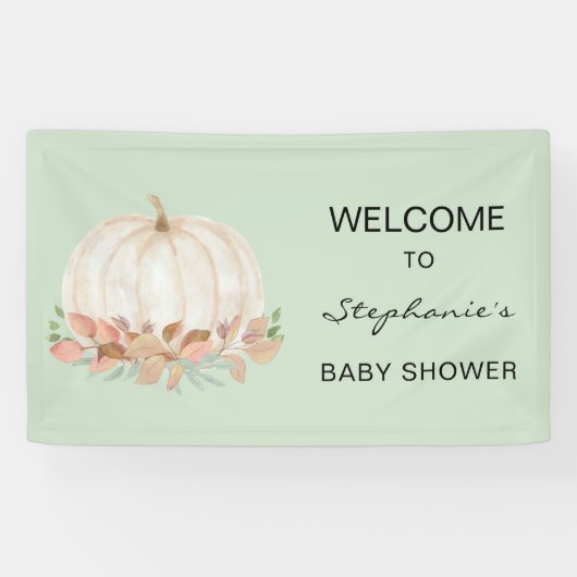 Herfst Pumpkin Baby shower Spandoek (Horizontaal)