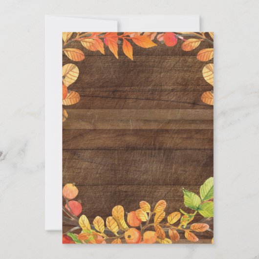 Herfst Pumpkin Baby shower Uitnodiging (Achterkant)