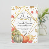 Herfst Pumpkin Baby shower Uitnodiging (Staand voorkant)