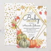 Herfst Pumpkin Baby shower Uitnodiging (Voorkant / Achterkant)