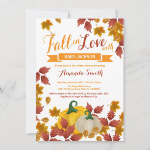 Herfst Pumpkin-Baby shower, uitnodiging