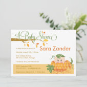 Herfst Pumpkin Baby shower Uitnodiging (Staand voorkant)