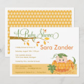 Herfst Pumpkin Baby shower Uitnodiging (Voorkant / Achterkant)