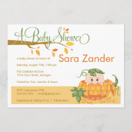 Herfst Pumpkin Baby shower Uitnodiging