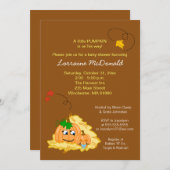 Herfst Pumpkin Baby shower Uitnodiging - Baby Boy (Voorkant / Achterkant)