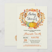 Herfst Pumpkin Baby shower Uitnodiging Kaart (Voorkant / Achterkant)
