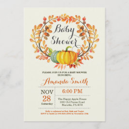 Herfst Pumpkin Baby shower Uitnodiging Kaart
