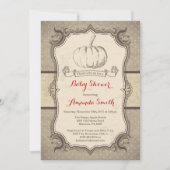 Herfst Pumpkin Baby shower Uitnodiging  Retro (Voorkant)