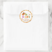 Herfst Pumpkin Baby shower Uitnodiging Ronde Sticker (Tas)