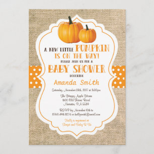 Herfst Pumpkin-Baby shower-uitnodigingskaart Burla Kaart