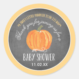 Herfst Pumpkin | Baby shower voor etiketteringstic Ronde Sticker