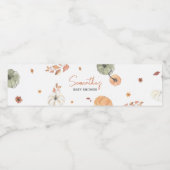 Herfst Pumpkin Baby shower Waterfles Etiket (Enkel label)