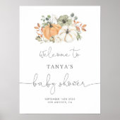 Herfst Pumpkin Baby shower Welkom Poster (Voorkant)
