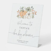Herfst Pumpkin Baby shower Welkomstbord Reclamebord Met Voetstuk (Voorkant)