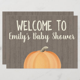 Herfst Pumpkin Baby shower Welkomstteken Kaart