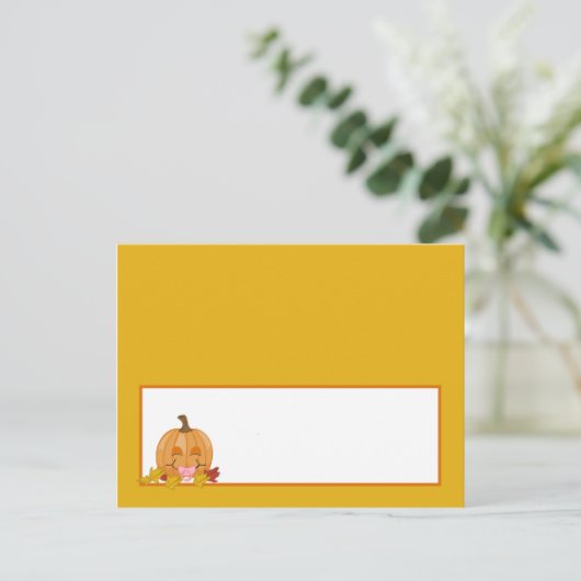 Herfst Pumpkin-Baby voor schrijfbare plaatskaart Briefkaart (Staand voorkant)