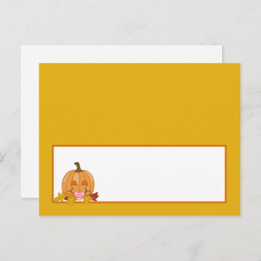 Herfst Pumpkin-Baby voor schrijfbare plaatskaart Briefkaart (Voorkant / Achterkant)