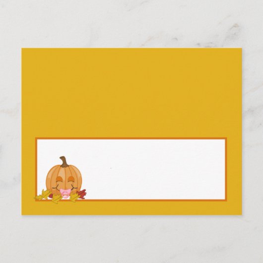 Herfst Pumpkin-Baby voor schrijfbare plaatskaart Briefkaart (Voorkant)
