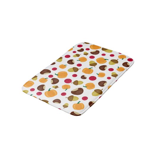 Herfst Pumpkin Berries Acorn Pattern Badmat (Gekanteld)