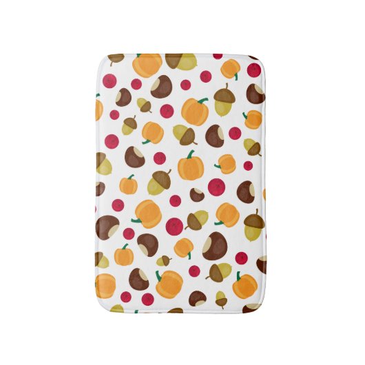 Herfst Pumpkin Berries Acorn Pattern Badmat (Voorkant Verticaal)
