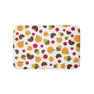 Herfst Pumpkin Berries Acorn Pattern Badmat