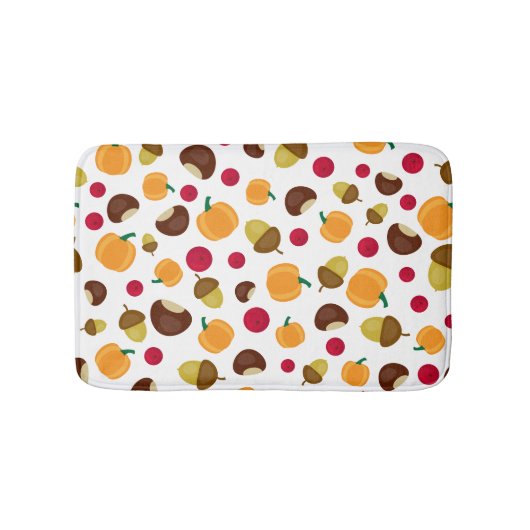 Herfst Pumpkin Berries Acorn Pattern Badmat (Voorkant)