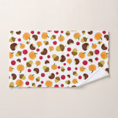 Herfst Pumpkin Berries Chestnut Acorn Pattern Bad Handdoek (Handdoek)
