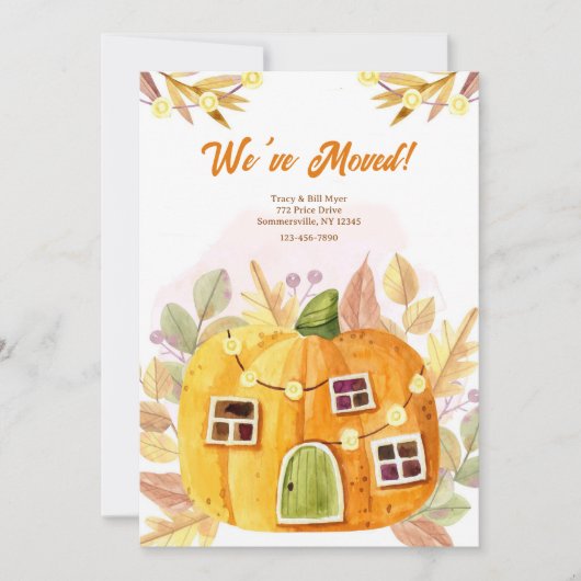 Herfst Pumpkin Bewegende Aankondiging (Voorkant)