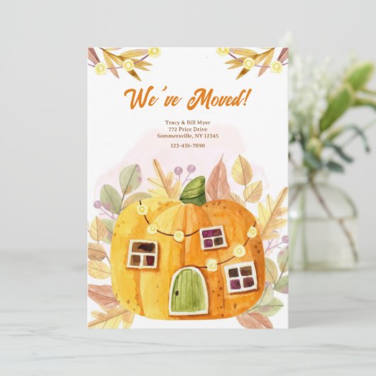 Herfst Pumpkin Bewegende Aankondiging (Staand voorkant)