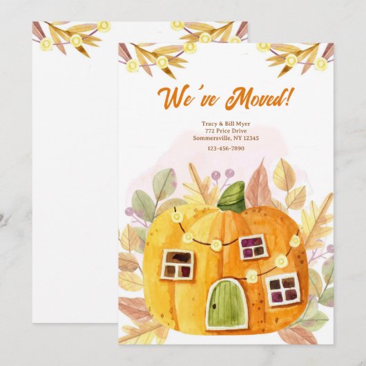 Herfst Pumpkin Bewegende Aankondiging (Voorkant / Achterkant)