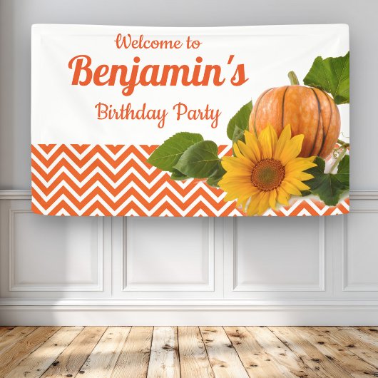 Herfst Pumpkin Birthday Spandoek