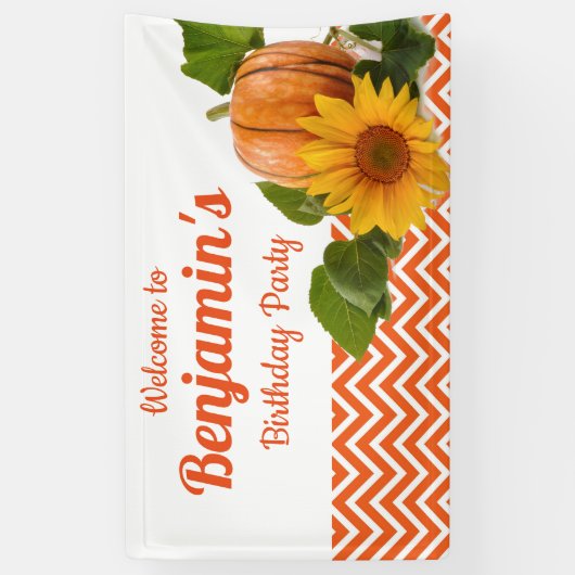 Herfst Pumpkin Birthday Spandoek (Verticaal)