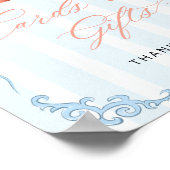 Herfst Pumpkin Blue Bow Kaarten en geschenken Poster (Hoek)