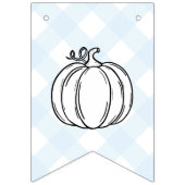 Herfst Pumpkin Blue Gingham Baby shower Bunting Fl Vlaggetjes (Tweede vlag)