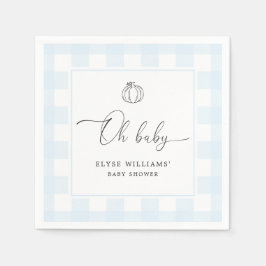 Herfst Pumpkin Blue Gingham Oh Baby Napkin Servet