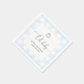 Herfst Pumpkin Blue Gingham Oh Baby Napkin Servet (Hoek)